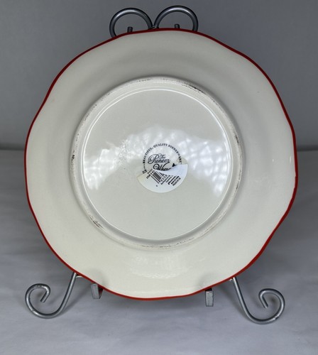 NEW The Pioneer Woman COUNTRY GARDEN Floral Red Scallop Trim Salad Plate 8.5" - Picture 3 of 3
