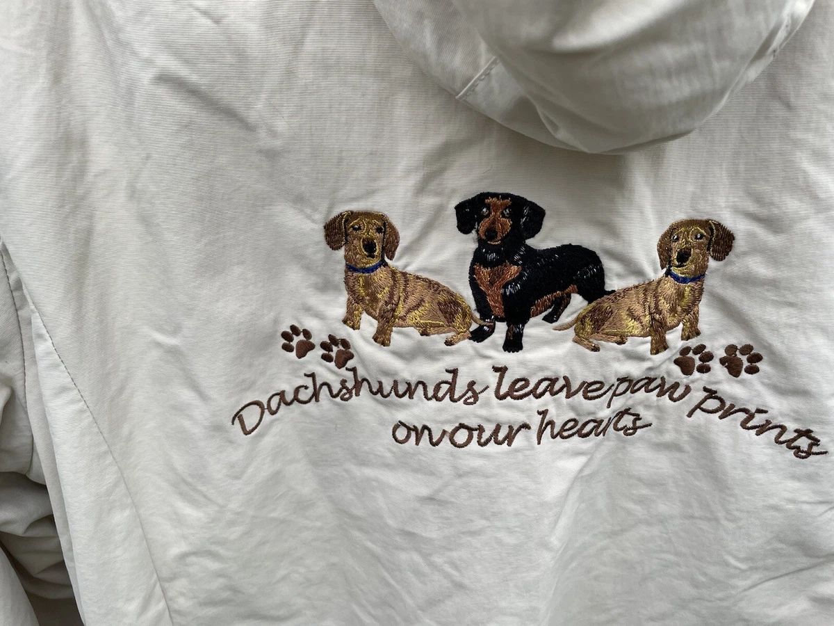 Leave Dachshund dog Women Reversible Jacket w/ Hood Medium Bradford Ex