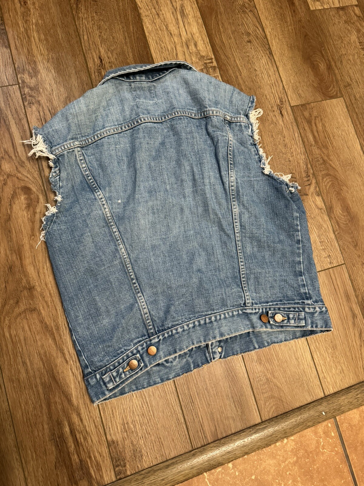 Vintage 70s 80s Wrangler Denim Cut Off Jacket Size 44 Gem