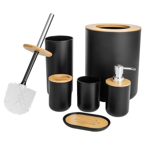 6pcs Bathroom Accessories Set Bin Soap Dispenser Toothbrush Tumbler Toilet Brush - Picture 12 of 14