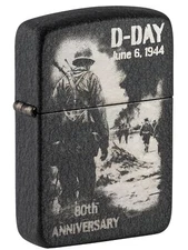 D-Day Zippo Lighter Black Crackle 80th Anniversary Limited Edition XXXXX/10000