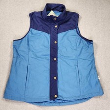 Magellan Quilted Vest Women's Size 3x Zip Snap Up Blue Outdoors Campfire Nwt