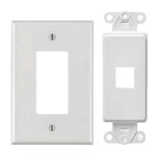 White 1 Port Decora Keystone Snap-in Jack Modular Wall Insert Cover Plate (5/pk)
