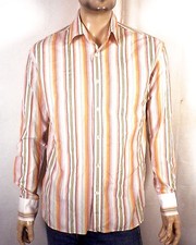 euc Ted Baker colorful Striped Button Down Dress Shirt authentic Custom/Slim S