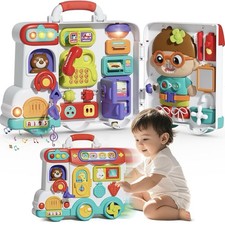 54-in-1 English Spanish Busy Board Montessori Toys Gift for 1 2 Year Old Bo...