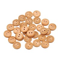 30 StüCk HolzknöPfe Zum NäHen,15Mm,2 LöCher,Rund,Zum Basteln,FüR Kleidung,Beige