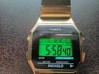 Vintage Timex Indiglo Gold Digital Mens Watch,  New Battery