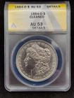 1884-O Morgan Silver Dollar Anacs Holder AU 53 Details