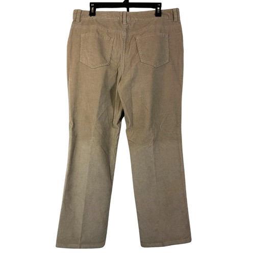Tan Corduroy Pants Five-Pocket Straight Size 14 Basic Editions Thin Wale - Picture 2 of 8