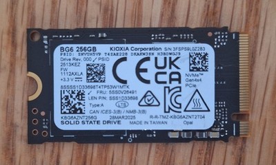 KIOXIA BG6 256GB PCIe NVMe M.2 2242 SSD KBG6AZNT256G 