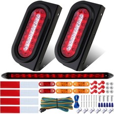 6 Oval Led Trailer Tail Backup Light Kit Wbracket5-pin 25ft Wiring Harness