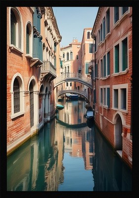 Weiche Kanäle Venedig gerahmtes Wandbild Poster Leinwanddruck Bild