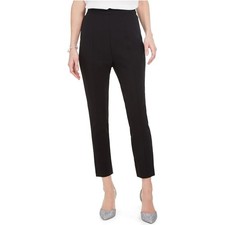NWT Adrianna Papell Millenium Crepe Pants 6 Black Trousers Crop Ankle Women's