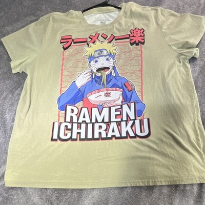 Naruto Shippuden Collection Mens 2XL Green Ichiraku Ramen Graphic Crew T-Shirt