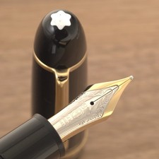 Vintage 1980s Montblanc 149 Meisterstuck 14K B 2 tone Ebonite Feeder W/Step