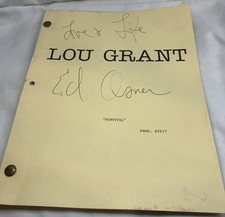 ED ASNER SIGNED ORIGINAL SCRIPT FOR "LOU GRANT" EPISODE “SURVIVAL” PROD. #0517 ED ASNER SIGNED ORIGINAL SCRIPT FOR "LOU GRANT" EPISODE “SURVIVAL” PROD. #0517