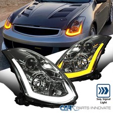 Fit 2003-2007 Infiniti G35 Coupe Sequential Led Signal Projector Headlight Smoke Fit 2003-2007 Infiniti G35 Coupe Sequential Led Signal Projector Headlight Smoke