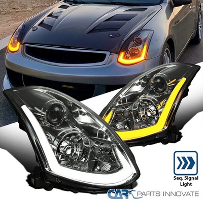 Fit 2003-2007 Infiniti G35 Coupe Sequential LED Signal Projector