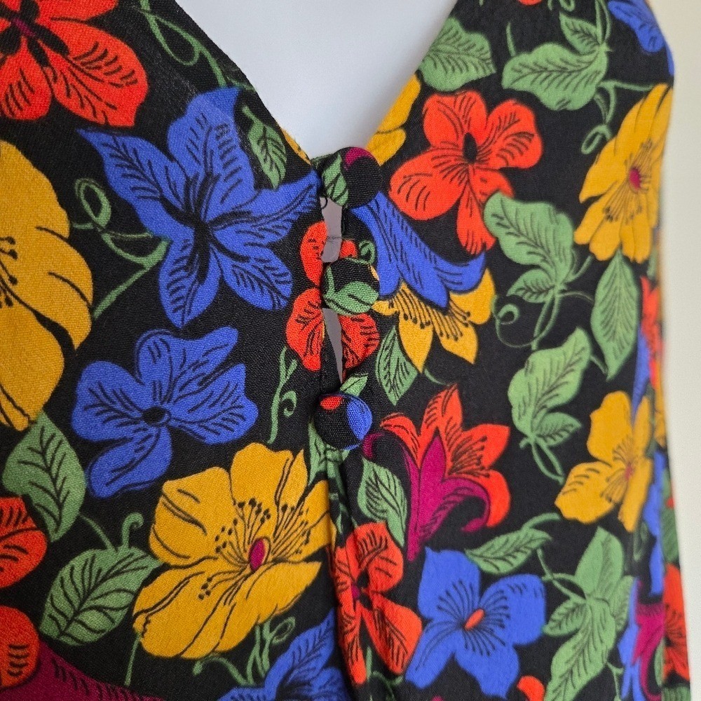 Mango Floral Blouse Top Sz S 90s Inspired Boho Romantic Relaxed Business Casual image 4