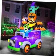 8ft Halloween Inflatable Horror Frankenstein Driving A Car with Spider,