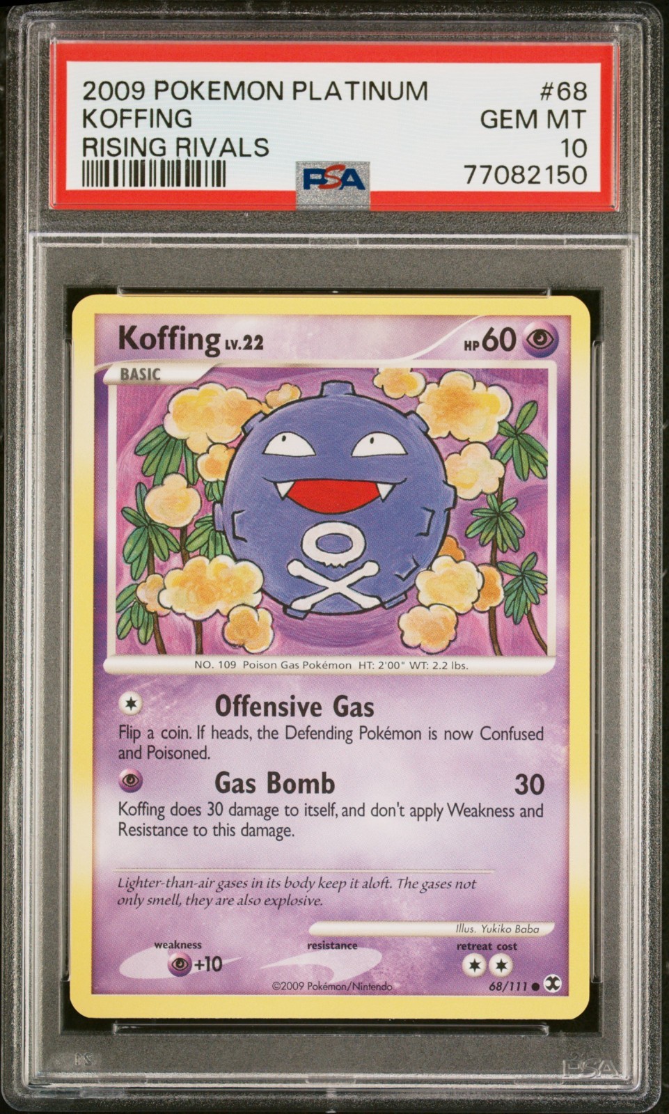 Pokemon Koffing 68/111 Platinum Rising Rivals - PSA 10