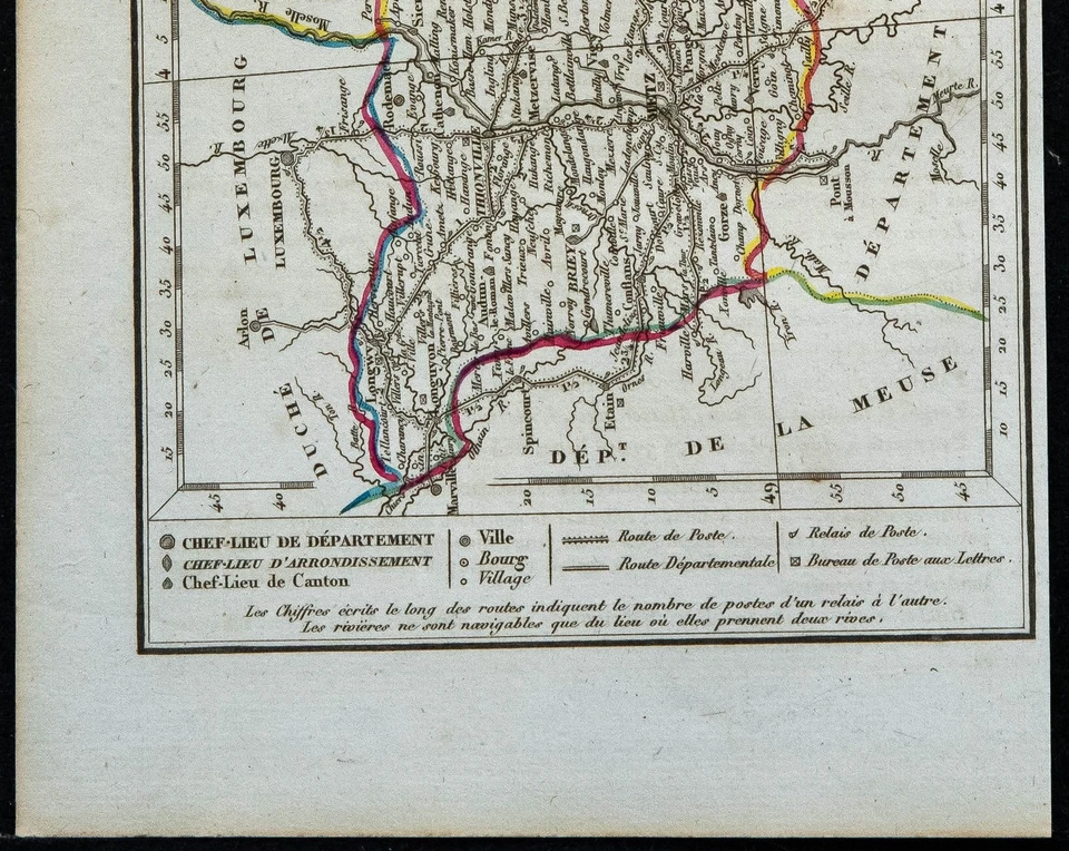 1823 - Moselle - Carte ancienne du département - Metz - Gravure ancienne - Photo 3/3