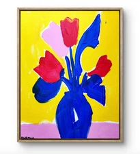 Aleph Original Art FLOWER 1 14x11 Contemporary Expressionist Painting