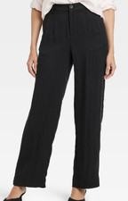 NEW A New Day Women's High-Rise Straight Trousers Black Size 2