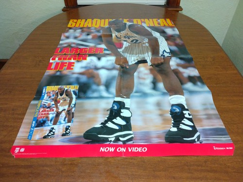 Vtg 1995 Shaquille O'Neal Larger Than Life NBA Documentary Movie Poster 39x27 - Picture 3 of 15