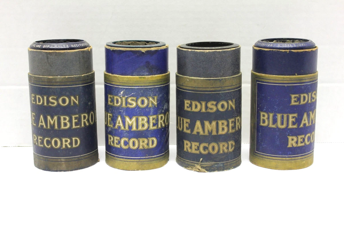 エジソン 蝋管レコード BLUE AMBEROLA RECORD 5本 Edison 蝋管レコード