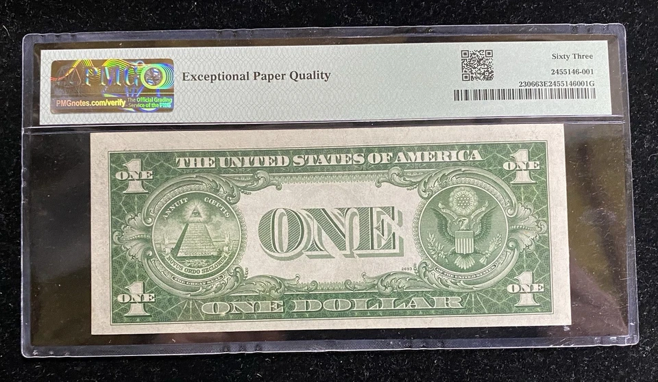 F-C Block Run 12,000 1935A WWII North Africa Emergency Issue $1 Note PMG 63EPQ - Image 2 of 2