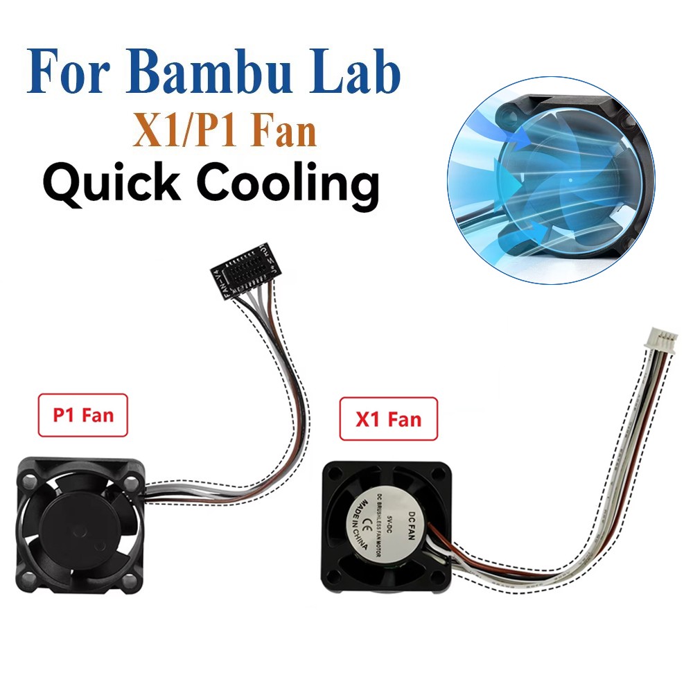 Hotend 2510 Cooling Fan with Cable for Bambu Lab X1 X1C X1E P1P P1S 3D Printer