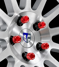 16 TRUE SPIKE 12X1.5 TUNER STYLE CLOSED END FORGED STEEL LUG NUTS 2.25" TALL RED