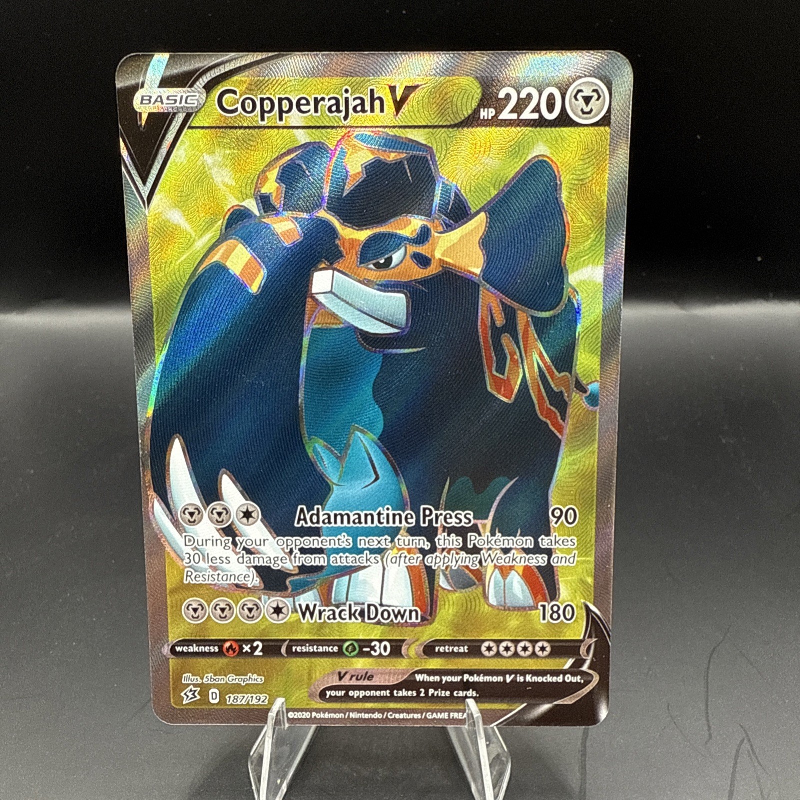 Copperajah V 187/192 Full Art Rebel Clash Ultra Rare Pokemon TCG Near Mint