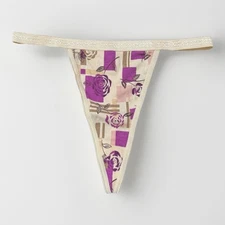 NWOT Vintage Victorias Secret Signature Band Cotton V String Thong Medium YK2