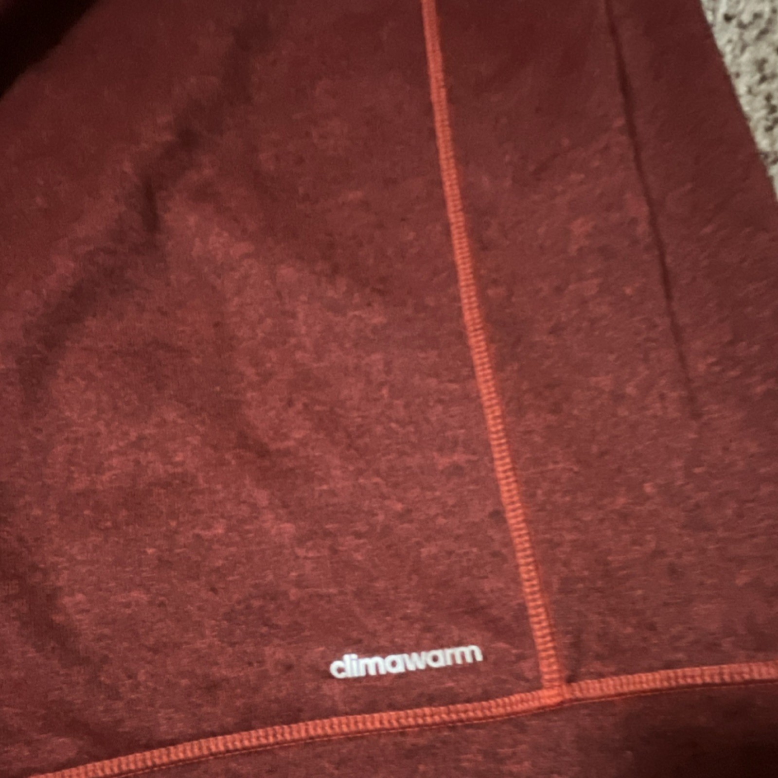 adidas Men's Climawarm polyester Pullover Hoodie Red Black Size L thumbnail 4