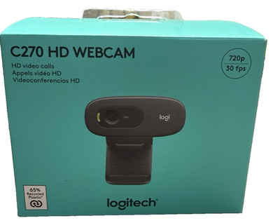Logitech C270 HD Webcam 720p 30fps USB PC Mono Noise-Reducing Mic 960-000694