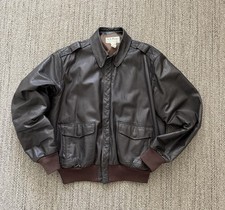 Vintage L.L.Bean Flying Tiger Leather Jacket Made in USA  size 46 long