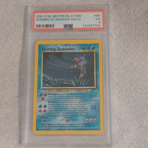 Pokémon Shining Gyarados Neo Revelation Secret Rare Holo PSA 3 65/64 2001 EN