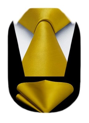  Mens Solid Color Ties Formal Satin Necktie Regular, 59 inches length N-gold2