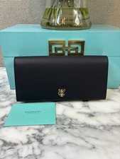 Tiffany & Co. Black Leather Flap Long Wallet ...
