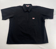 Vintage Ben Davis Shirt Men 2XL Black 1/2 Zip Shirt USA Workwear Mechanic
