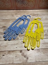Vintage plastic glove dryers blue and yellow