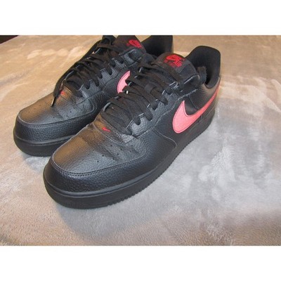 Nike Air Force 1 Low Black University Red Tumbled Leather AA4083-011 Mens 10