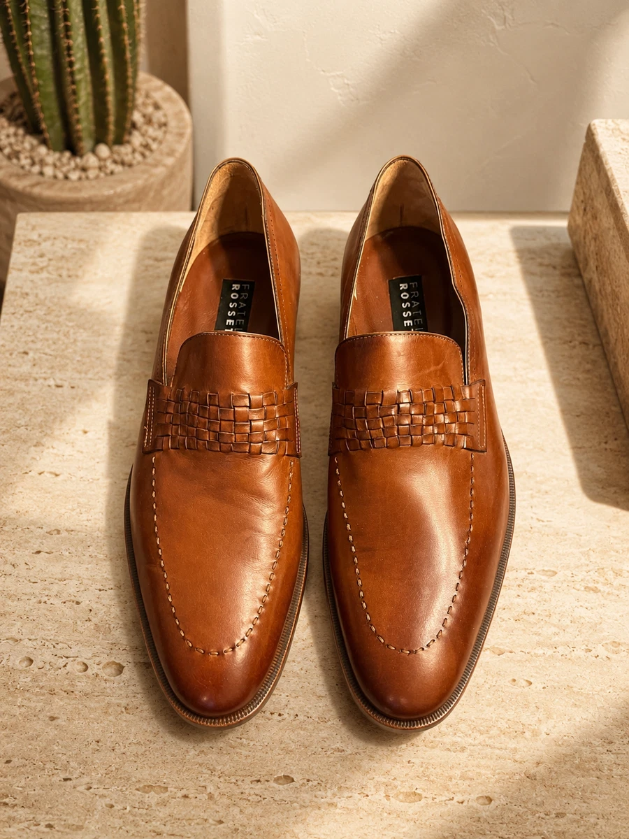 Fratelli Rossetti Splendor Cognac Leather Penny Loafers Mens 9.5 Italy NWOB Men main image 3
