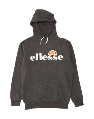 ELLESSE Herren Graphic Hoodie Pullover Small Grau Baumwolle DC25