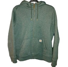 Carhartt Womens M 8-10 Hoodie Grn Sherpa Full Zip Fleece Lined Hooded Sweatshirt