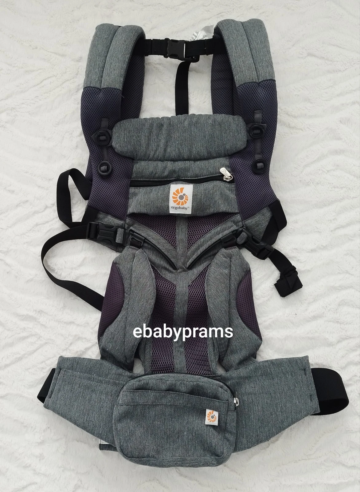 GENUINE Ergobaby Omni 360 Cool Air Mesh Baby Carrier Classic weave Grey