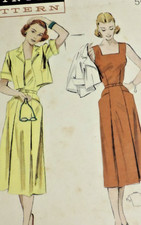 1952 Butterick 6085 Miss Summer Dress/Short Coat Sz 14 B32" Complete