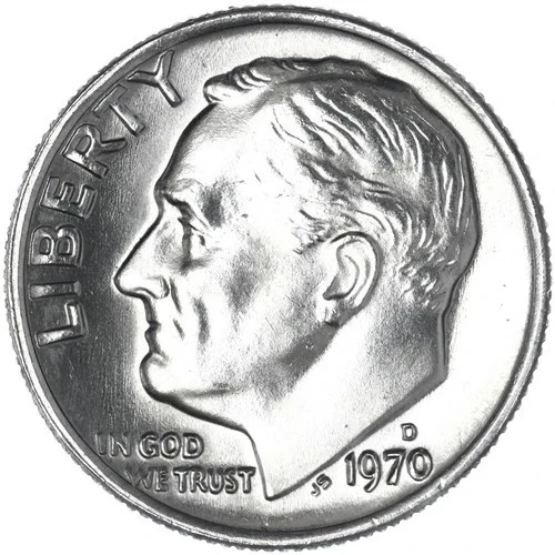 1970 D Roosevelt Dime 10c Coin from Mint Set